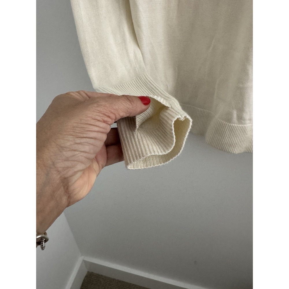 Lululemon Still At Ease Cashmere Blend Pullover Sweater Size M Cream Open-Back‎ - Picture 3 of 8
